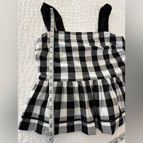 Kate Spade Black and White Gingham Peplum Top Size 8 EUC - Picture 7 of 7